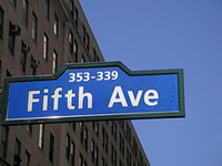 Fifth Avenue Blue Sign